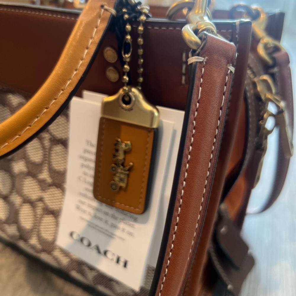 COACH Rogue Bag 25 in Signature Textile Jacquard Brown - Picture 2 of 16